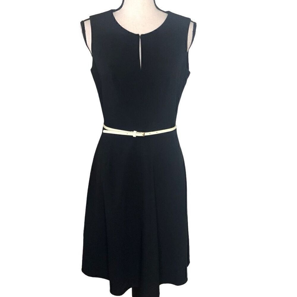 Calvin Klein Fit and Flare Belted Dress Size 6